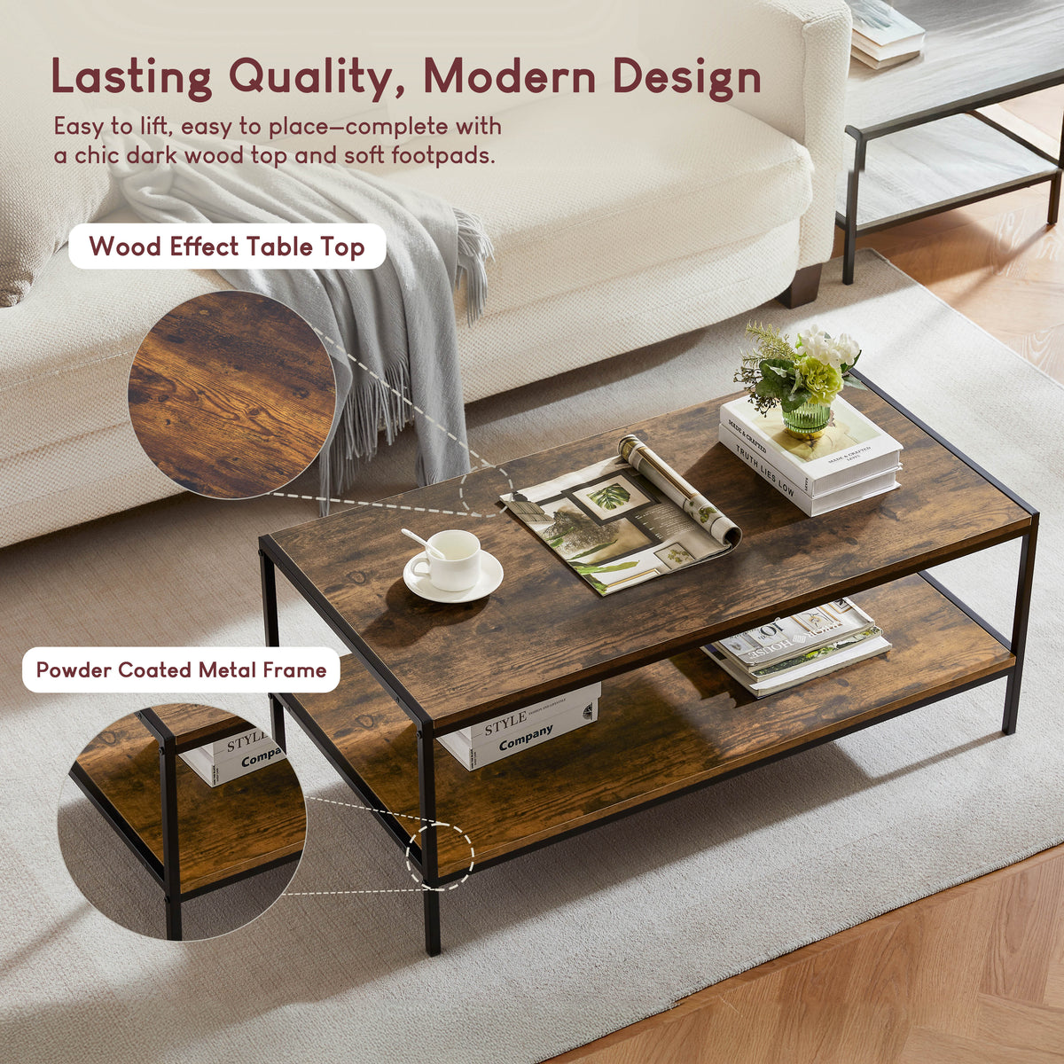 Brooklyn Coffee Table - Dark Wood