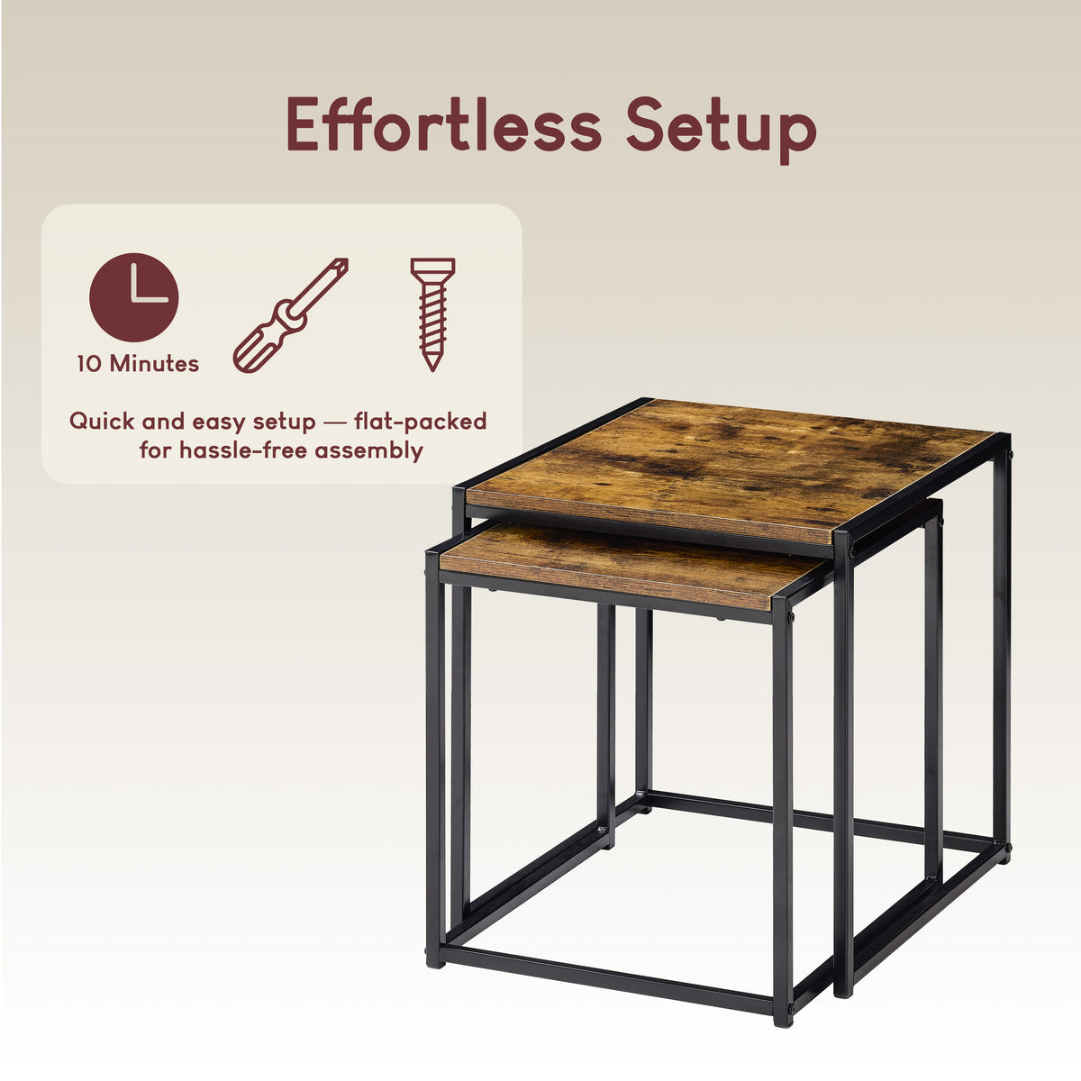 Brooklyn Nest of 2 Tables - Dark Wood