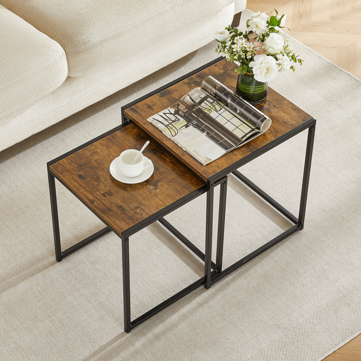 Brooklyn Nest of 2 Tables - Dark Wood