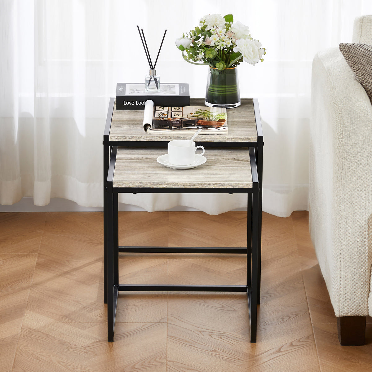 Brooklyn Nest of 2 Tables - Grey