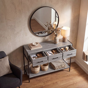 Brooklyn 3-Drawer Console Table - Grey