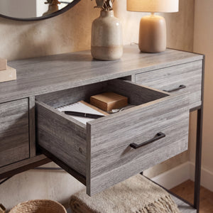 Brooklyn 3-Drawer Console Table - Grey