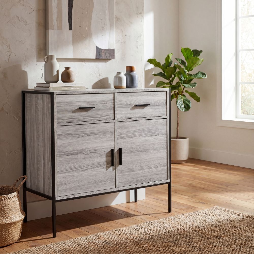 Brooklyn 2-Door 2-Drawer Sideboard - Grey