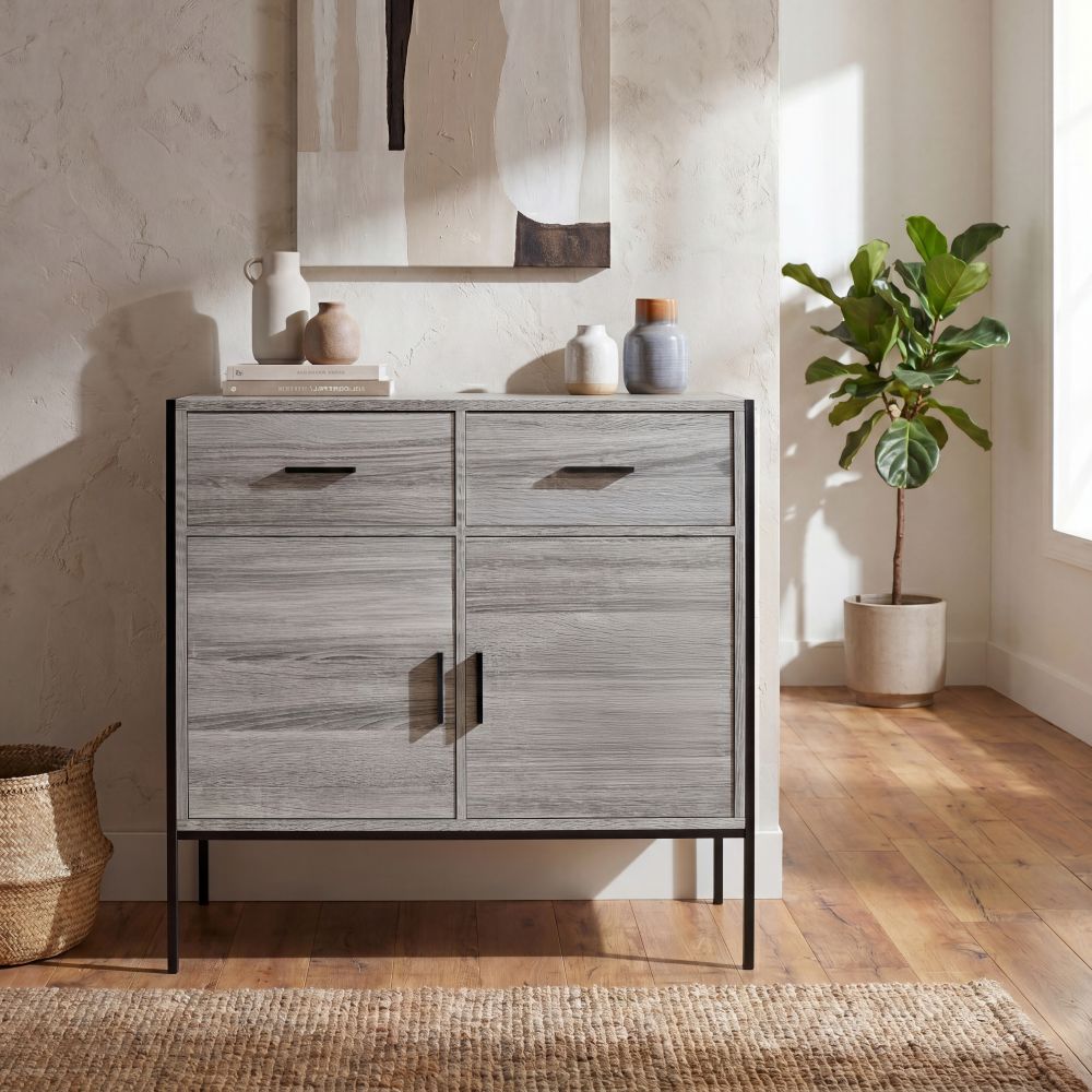Brooklyn 2-Door 2-Drawer Sideboard - Grey