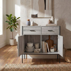 Brooklyn 2-Door 2-Drawer Sideboard - Grey
