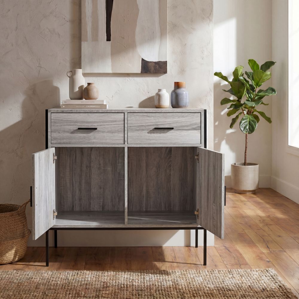 Brooklyn 2-Door 2-Drawer Sideboard - Grey