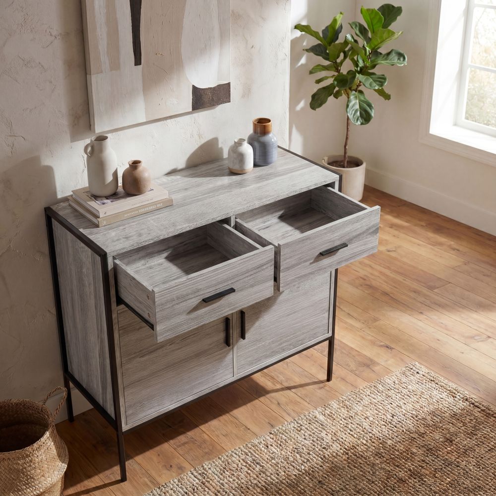 Brooklyn 2-Door 2-Drawer Sideboard - Grey