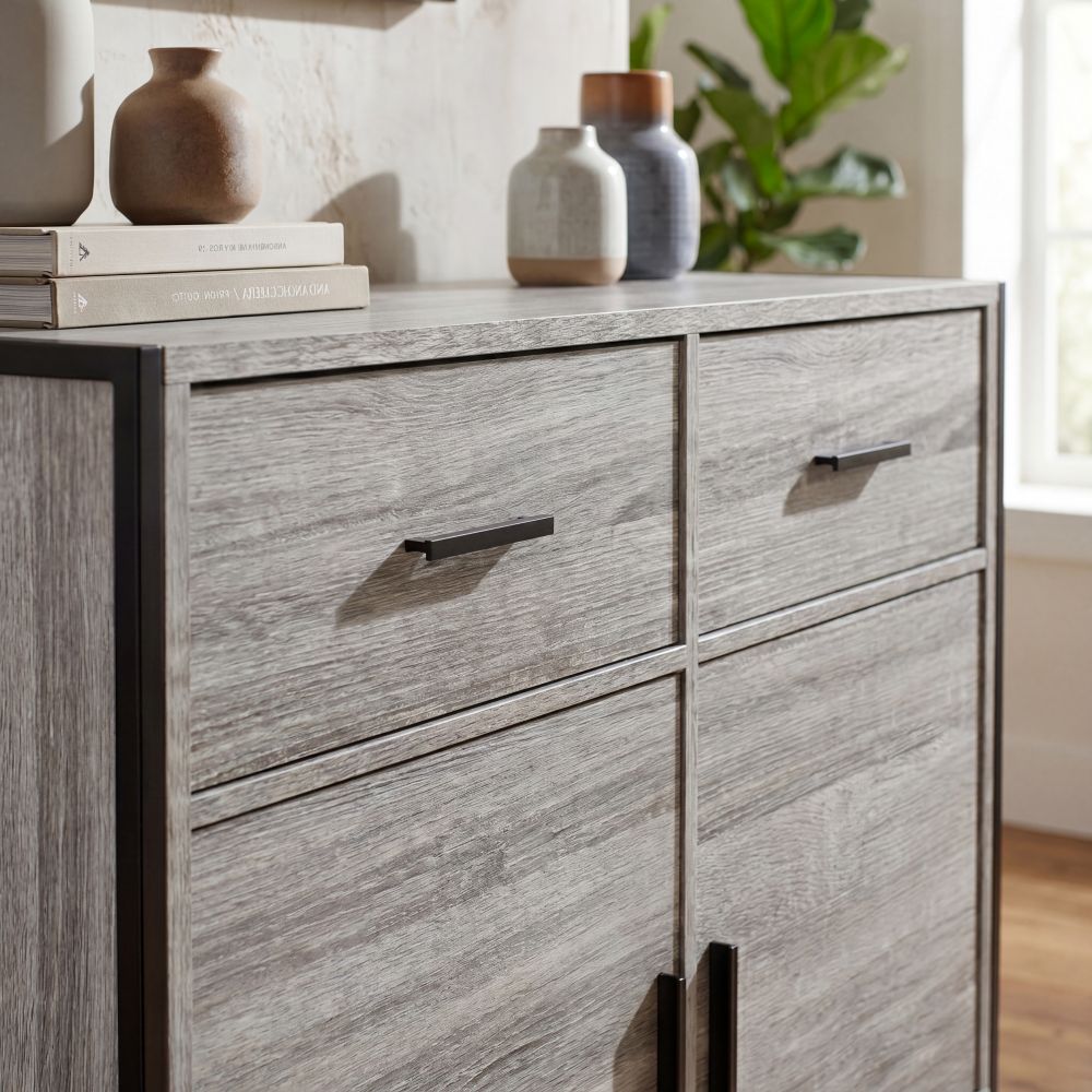 Brooklyn 2-Door 2-Drawer Sideboard - Grey