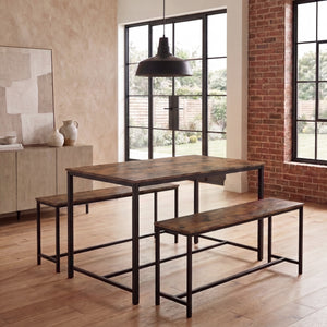 Brooklyn 4-Seater Dining Set - Dark Wood