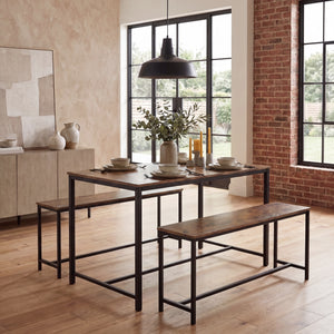 Brooklyn 4-Seater Dining Set - Dark Wood