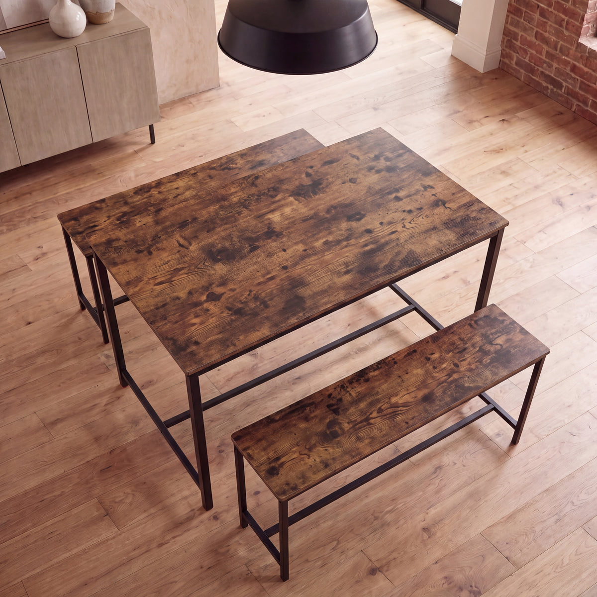 Brooklyn 4-Seater Dining Set - Dark Wood