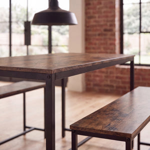 Brooklyn 4-Seater Dining Set - Dark Wood