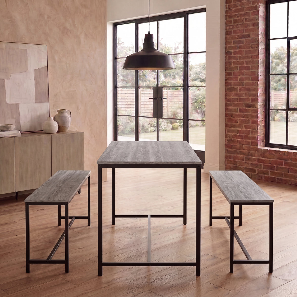 Brooklyn 4-Seater Dining Set - Grey