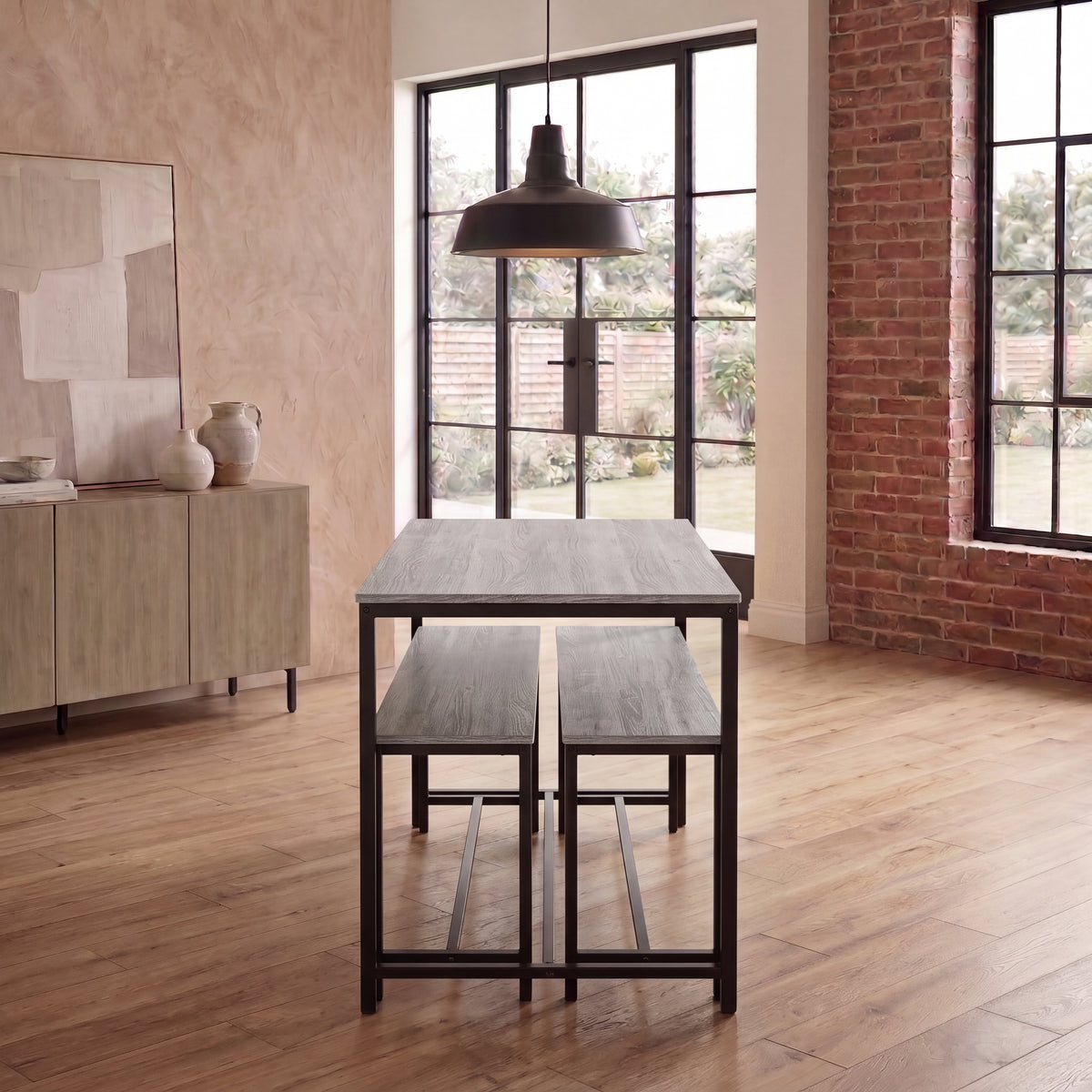 Brooklyn 4-Seater Dining Set - Grey