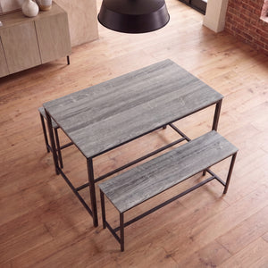 Brooklyn 4-Seater Dining Set - Grey