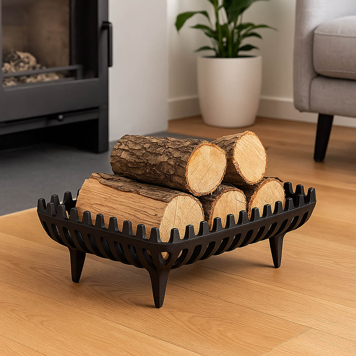 Cast-Iron Log Basket - Large