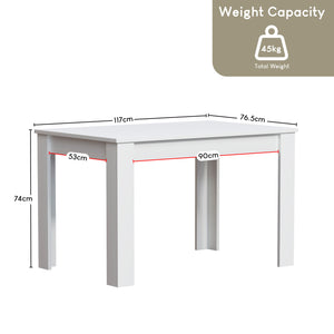 Medina 4-Seater Dining Table - White