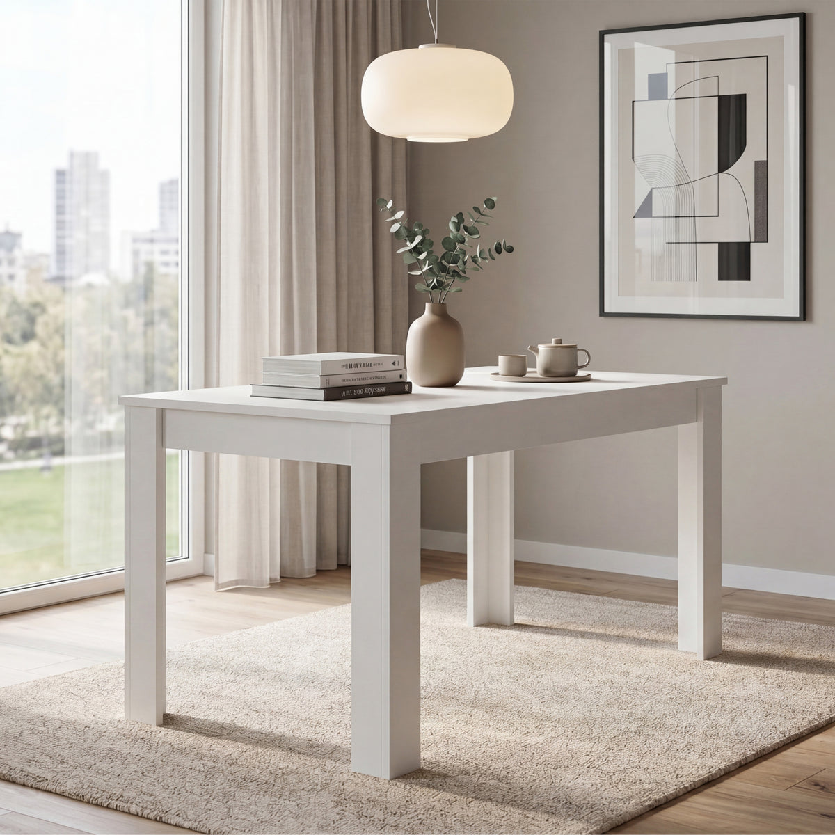 Medina 4-Seater Dining Table - White