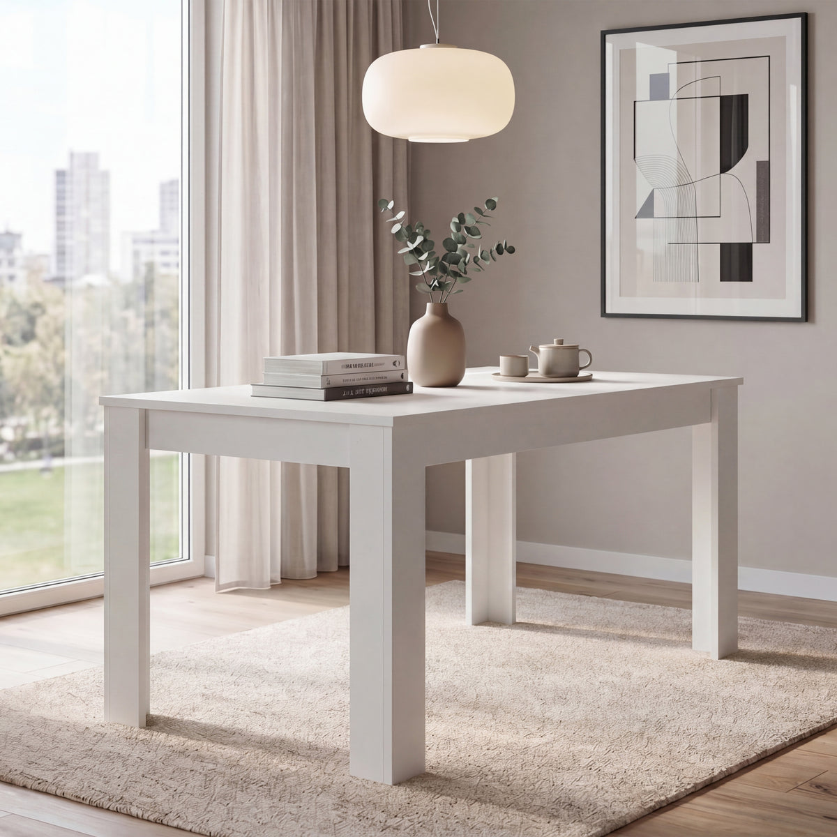 Medina 6-Seater Dining Table - White