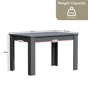 Medina 4-Seater Dining Table - Grey