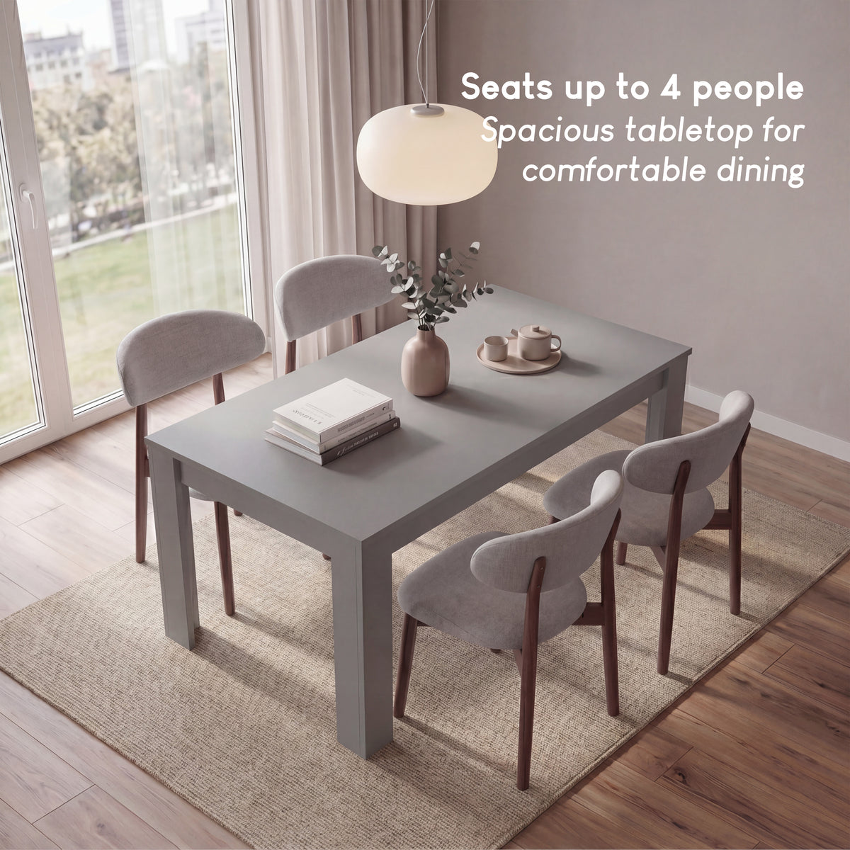 Medina 4-Seater Dining Table - Grey