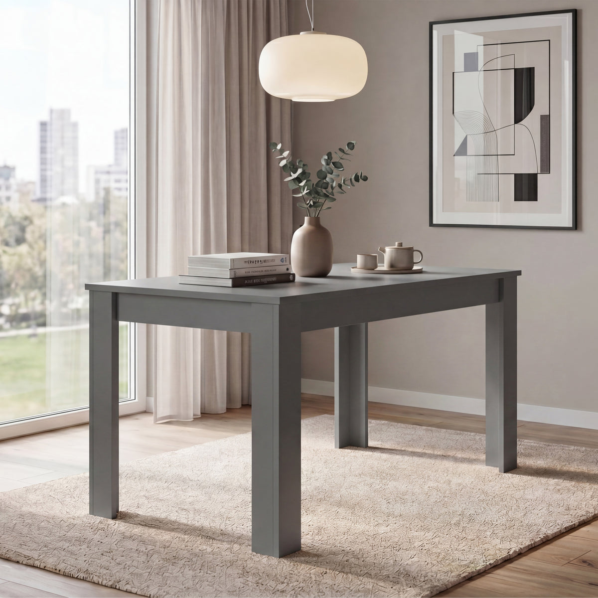 Medina 4-Seater Dining Table - Grey
