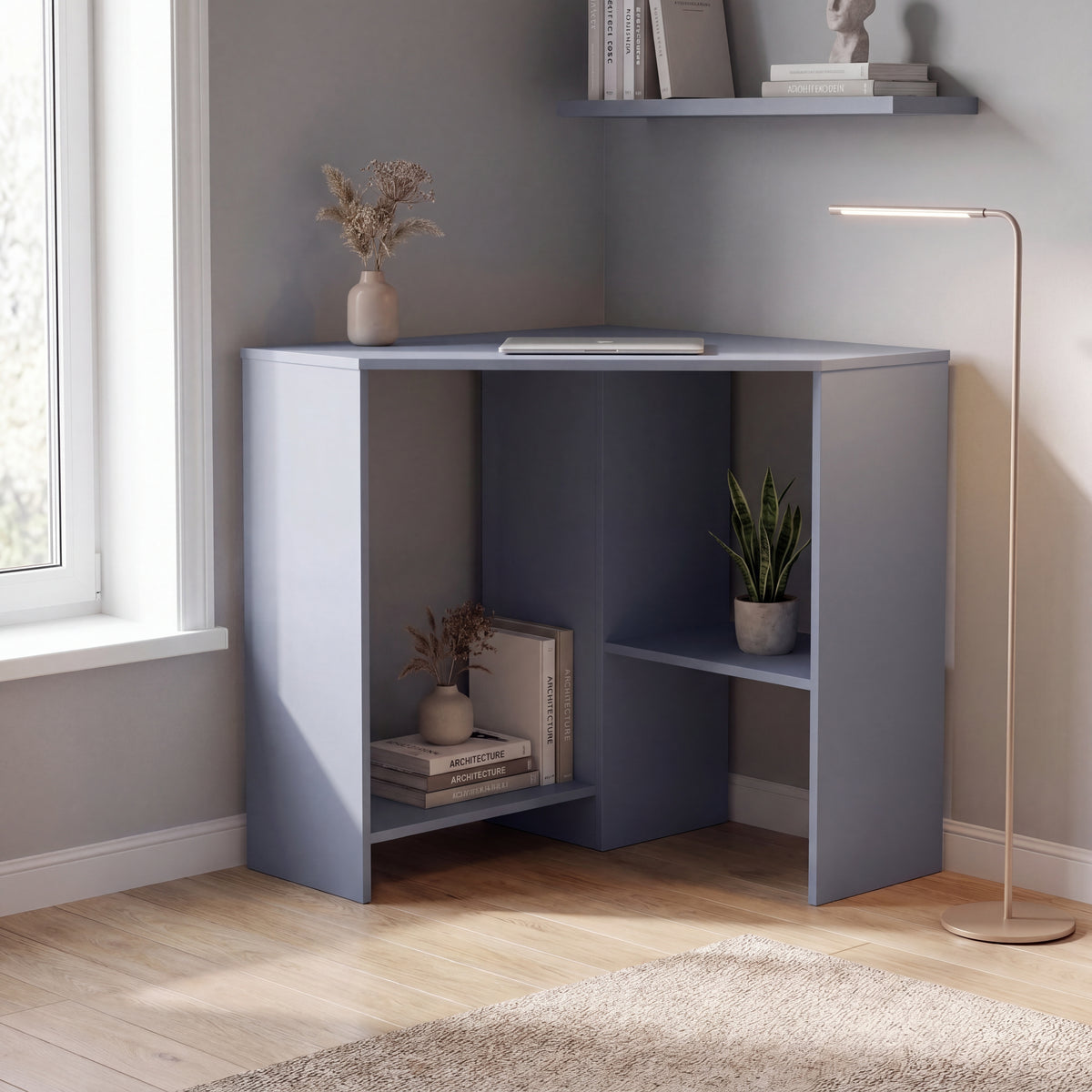 Hetton Corner Computer Desk - Grey