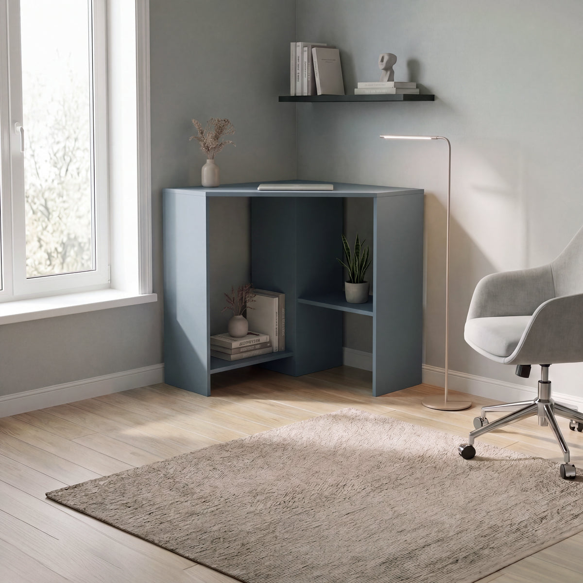 Hetton Corner Computer Desk - Grey