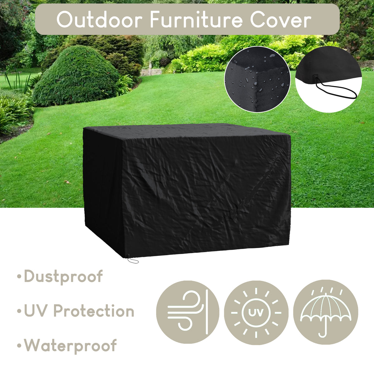 Outdoor Patio Furniture Cover - 123x120x76cm UKFR