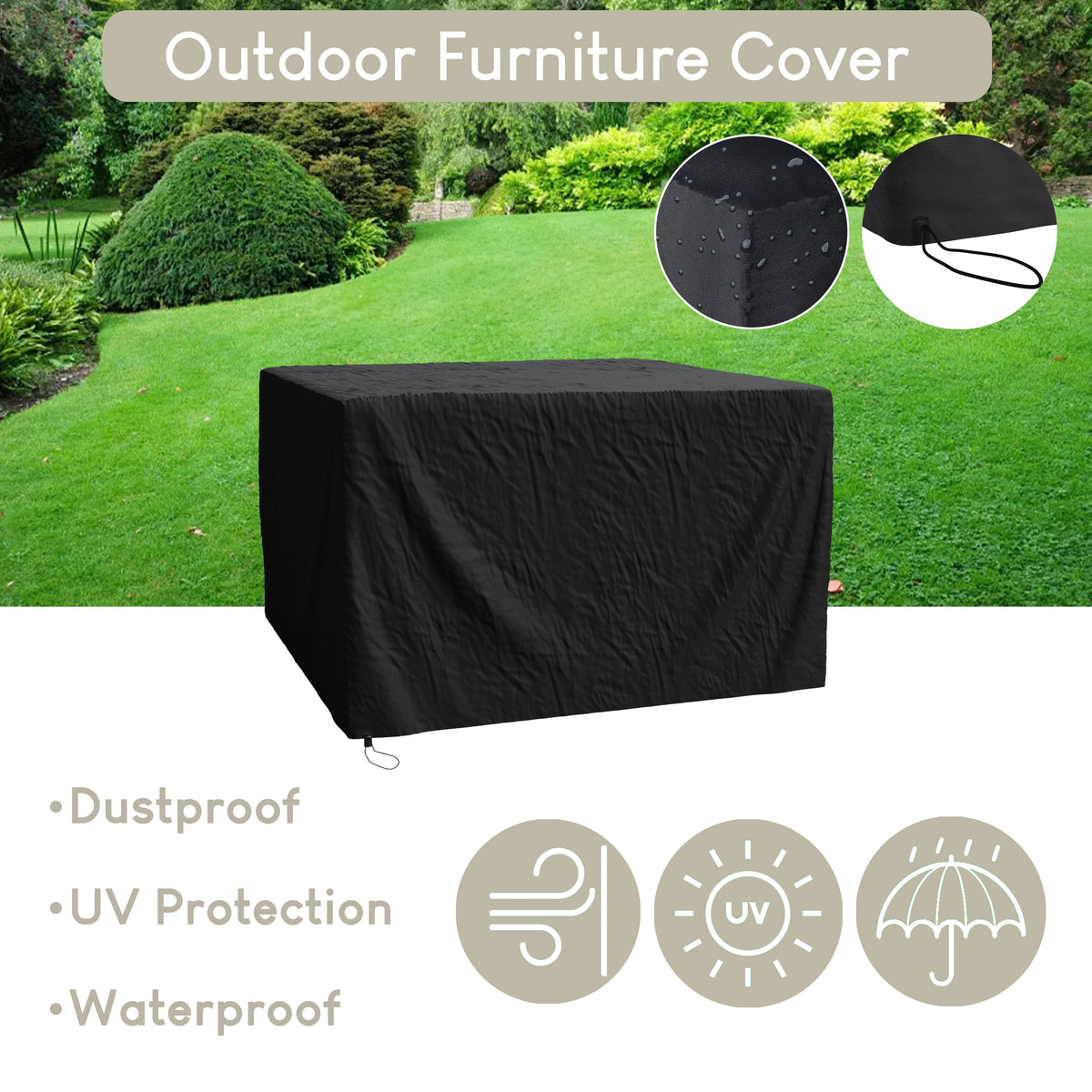 Outdoor Patio Furniture Cover - 113x113x71cm UKFR