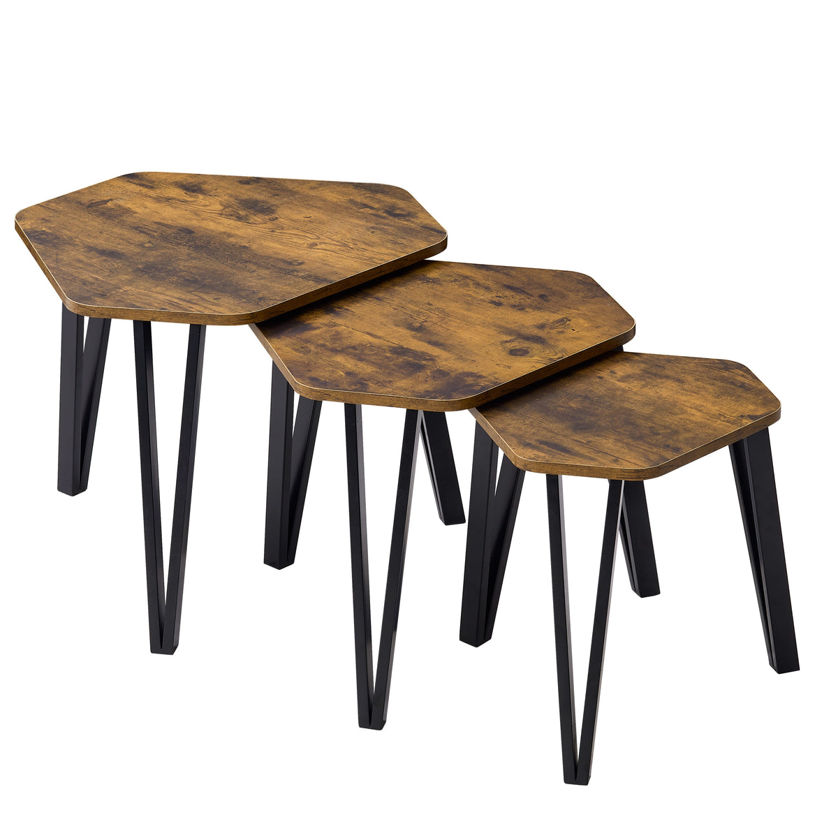 Brooklyn Nest of 3 Tables - Dark Wood