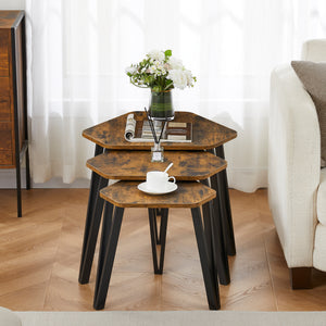 Brooklyn Nest of 3 Tables - Dark Wood