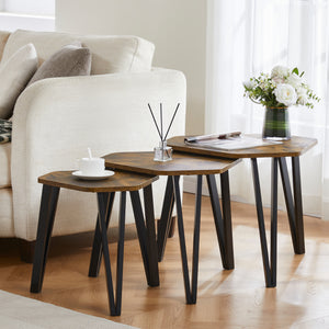 Brooklyn Nest of 3 Tables - Dark Wood