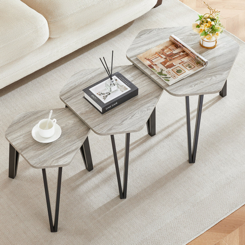 Brooklyn Nest of 3 Tables - Grey