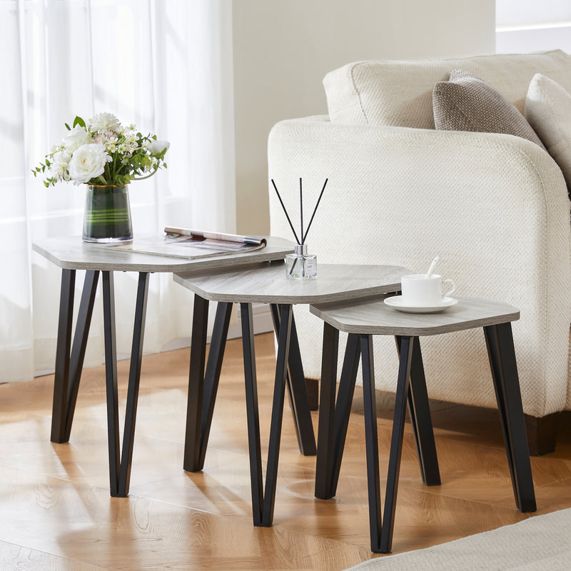 Brooklyn Nest of 3 Tables - Grey