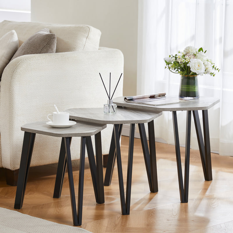 Brooklyn Nest of 3 Tables - Grey