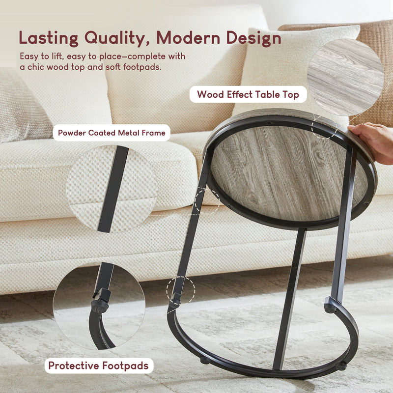 Brooklyn Nest of 2 Round Tables - Grey