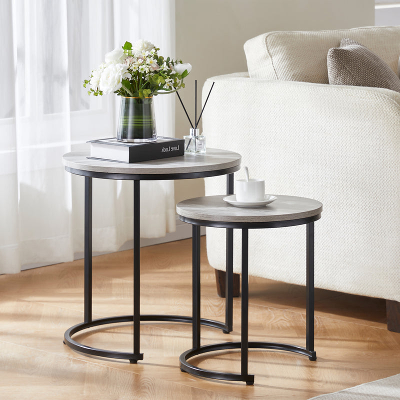 Brooklyn Nest of 2 Round Tables - Grey