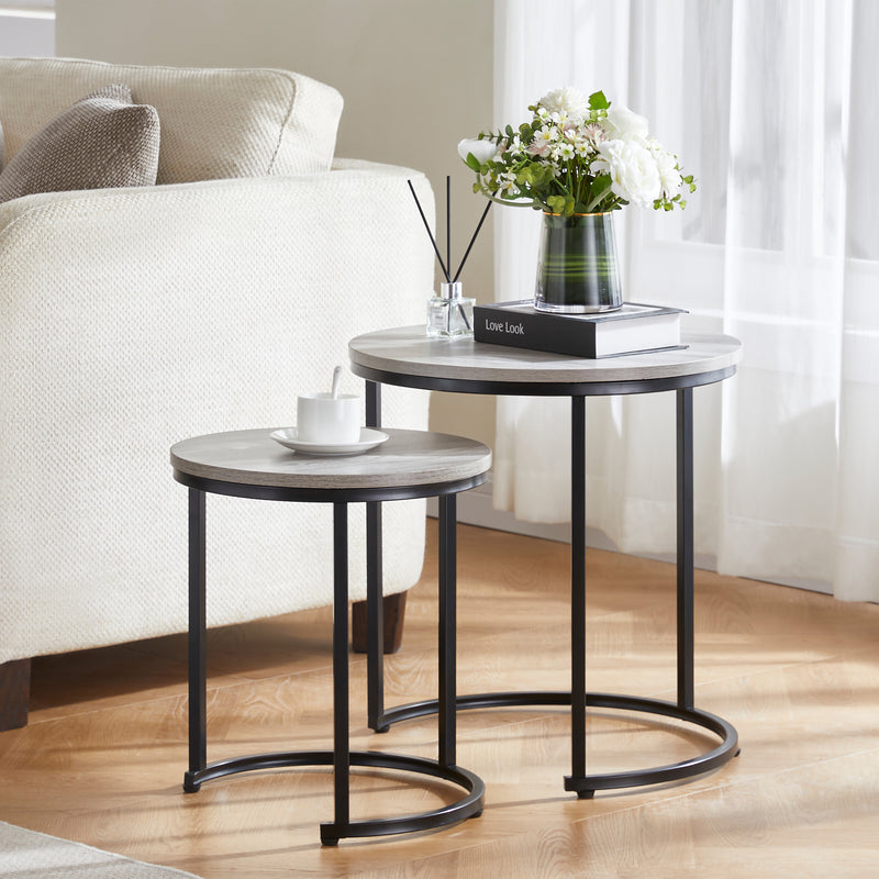 Brooklyn Nest of 2 Round Tables - Grey