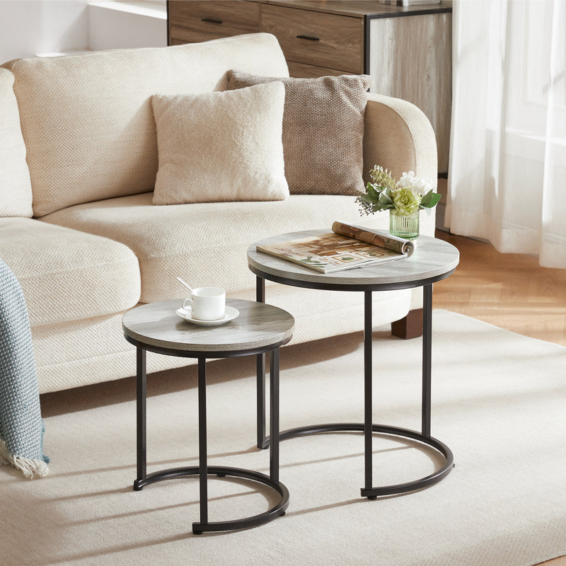 Brooklyn Nest of 2 Round Tables - Grey