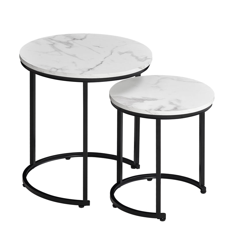 Brooklyn Nest of 2 Round Tables - Marble