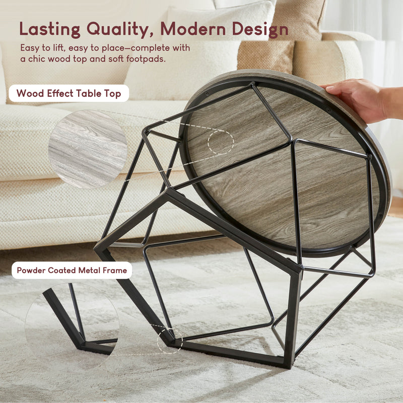 Brooklyn Nest of 2 Geometric Tables - Grey