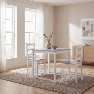 Yorkshire 2-Seater Dining Set - White & Grey