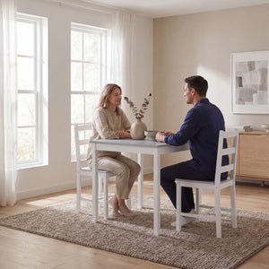 Yorkshire 2-Seater Dining Set - White & Grey