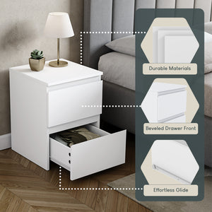 Denver Large Bedside Chest Table, White