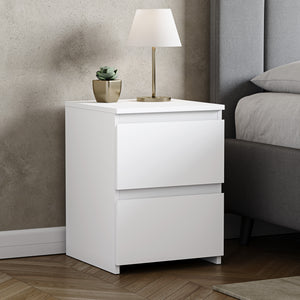 Denver Large Bedside Table, White