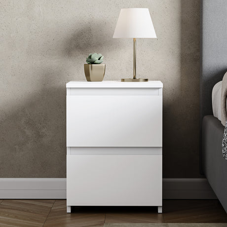 Denver Large Bedside Chest Table, White
