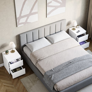 Denver Large Bedside Chest Table, White