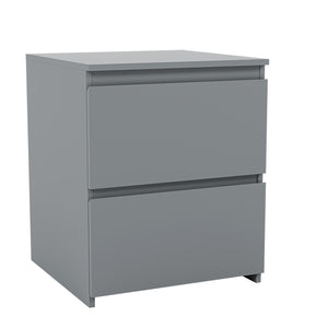 Denver 2-Drawer Large Bedside Chest - Grey