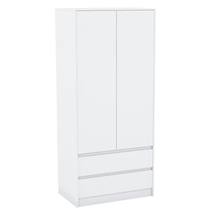 Denver 2 door 2 drawer wardrobe, White
